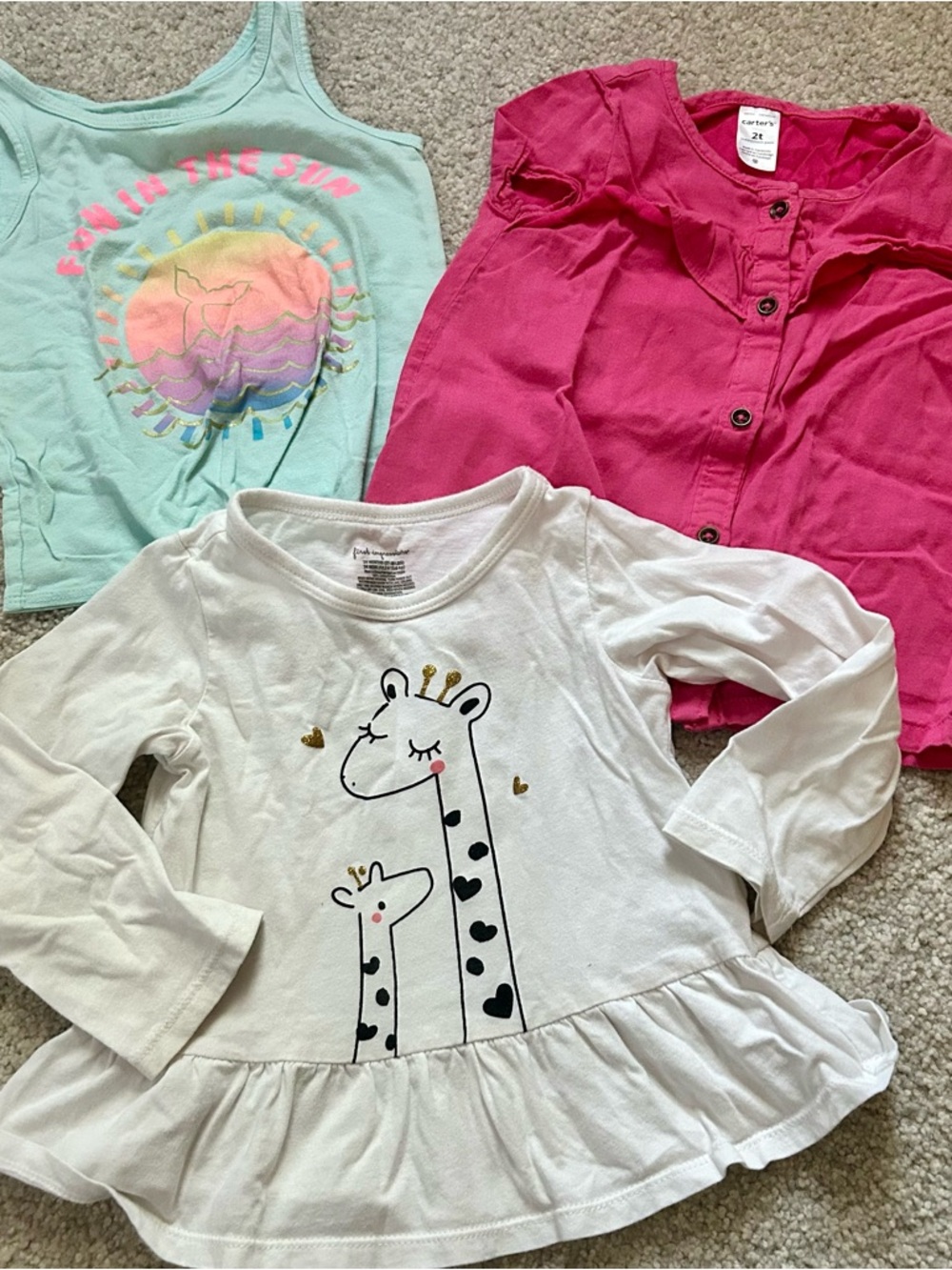 Set of 3 girls tops, 2T